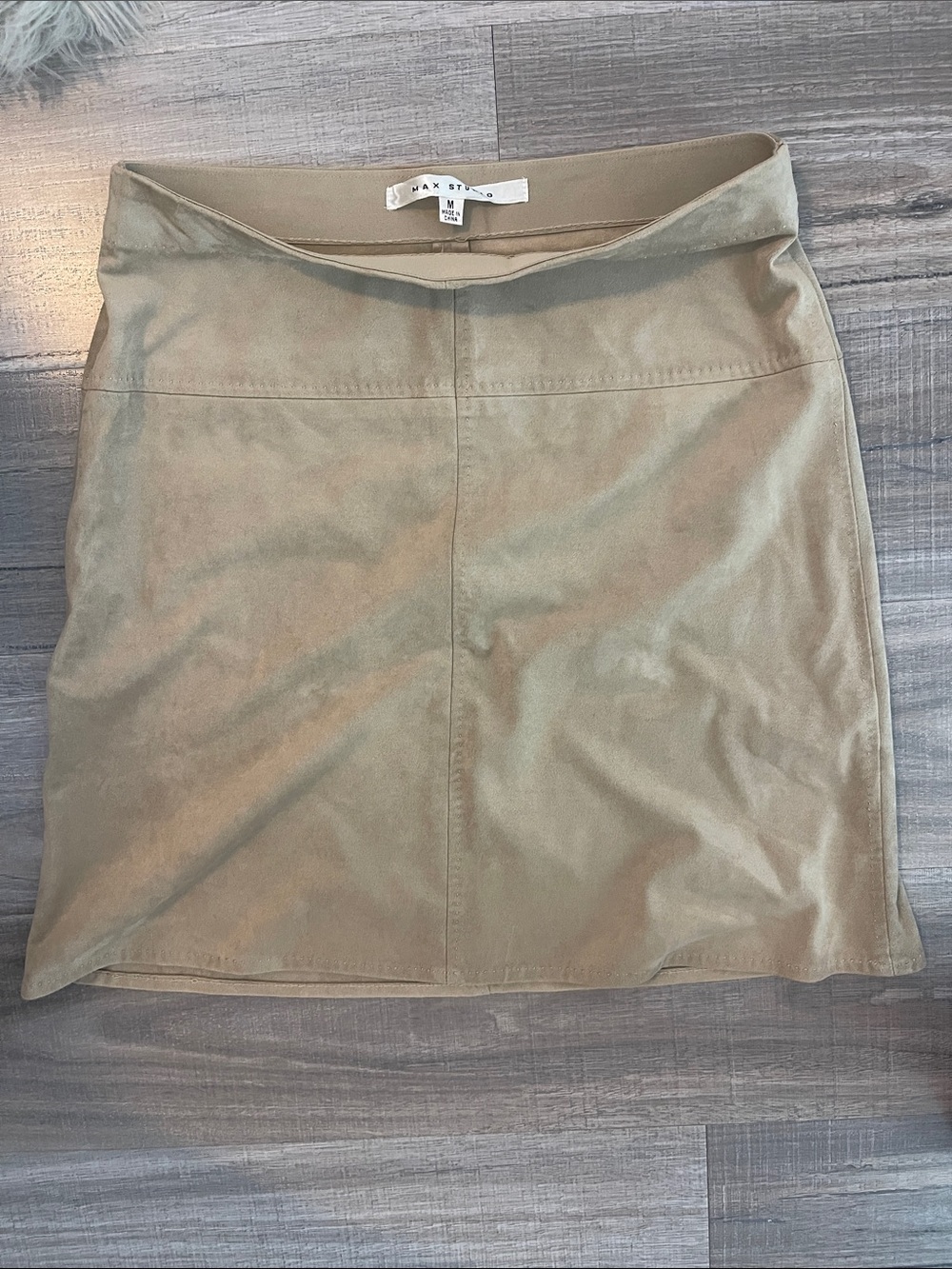 Max Studio Taupe Suede Mini Skirt